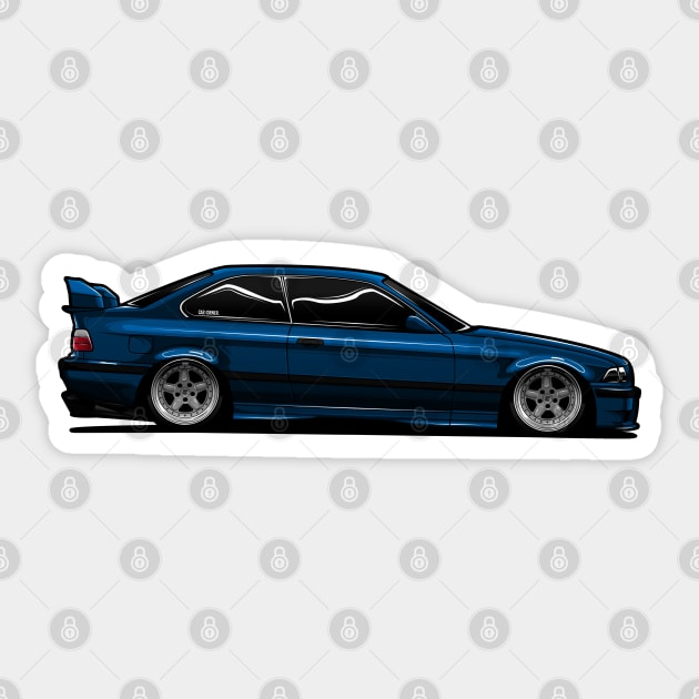 EDM - E36 M Side View - CarCorner Sticker by CarCorner - Automotive Artwork